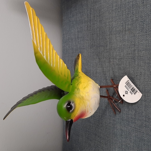 Hummingbird Garden Statue Figue Figurine Indoor Outdoor Painted Resin Metal - Picture 2 of 6